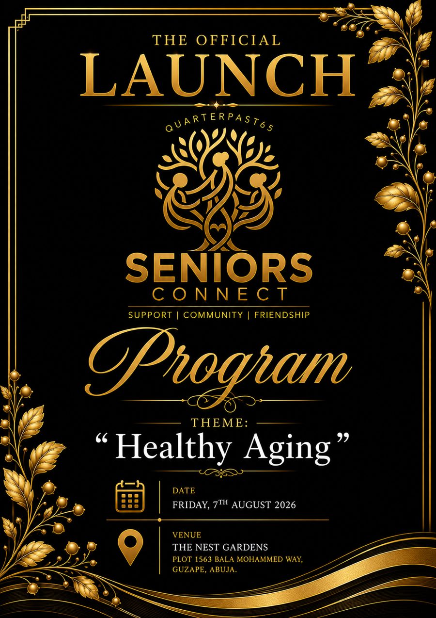 Cover of the programme for the official launch of QP65 Seniors Connect